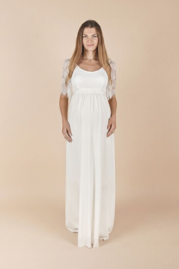 Umstandshochzeitskleid Lorena lang – Ivory – Las Perlitas Atelier – Las Perlitas Zürich