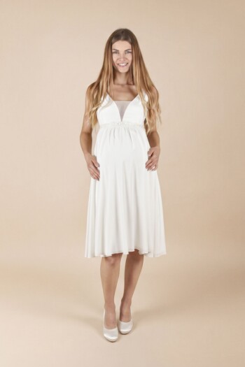 Umstandshochzeitskleid Mia kurz – Ivory – Las Perlitas Atelier – Las Perlitas Zürich